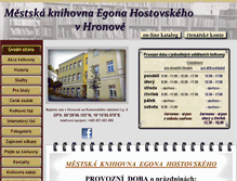 Tablet Screenshot of knihovnahronov.cz